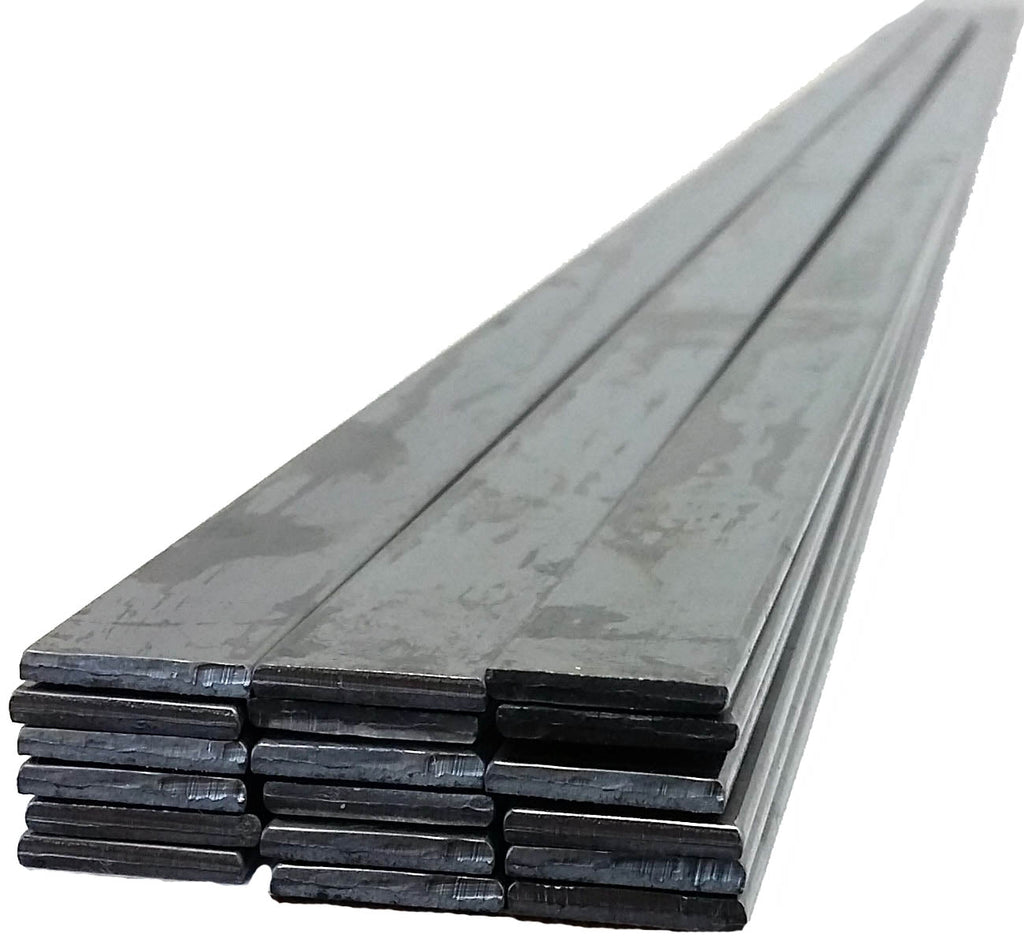 Bright annealed flat metal mild steel strip 1/2" wide x 3/32" thickness x 36" long (3ft) x 50 pieces per tube