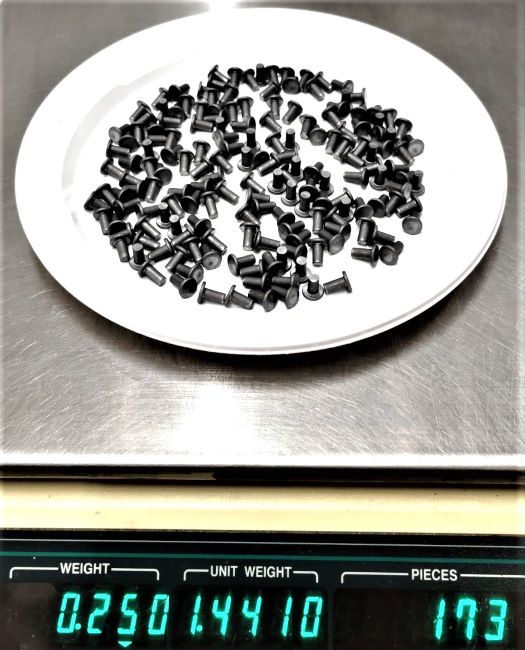 Rivets Solid Mild Steel Flat Head 1/8" dia. x 1/4" long (1/4 lb.)