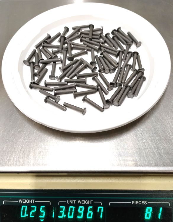 Rivets Solid Mild Steel Flat Head 1/8" dia. x 3/4" long (1/4 lb.)