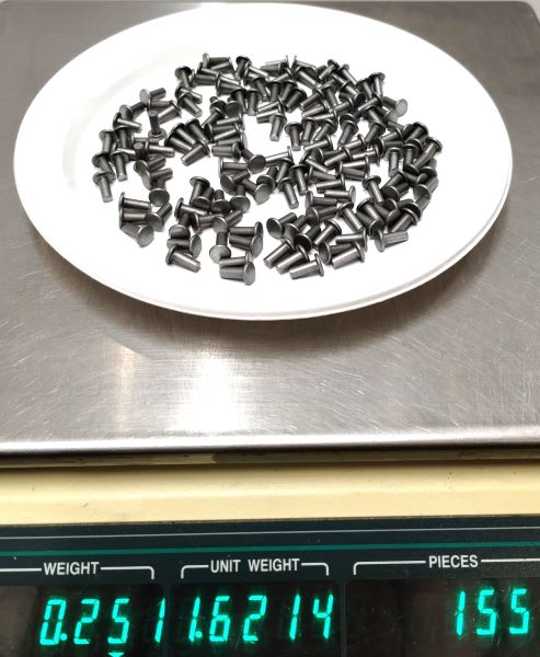 Rivets Solid Mild Steel Flat Head 1/8" dia. x 5/16" long (1/4 lb.)