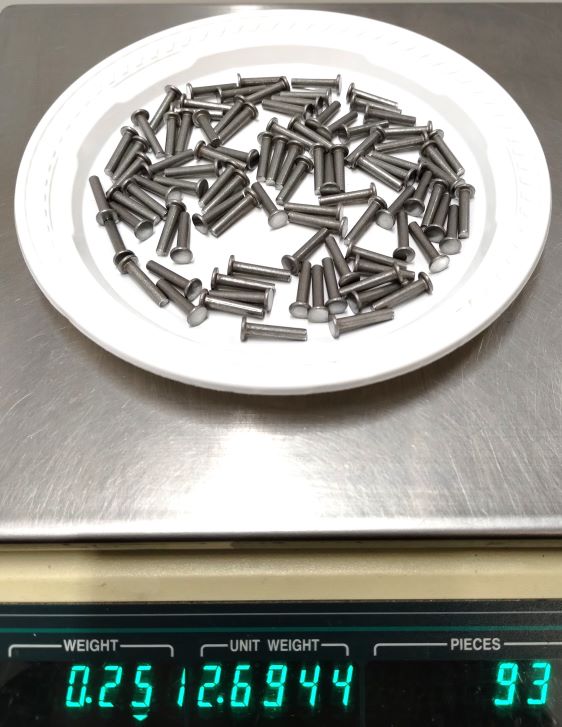 Rivets Solid Mild Steel Flat Head 1/8" dia. x 5/8" long (1/4 lb.)