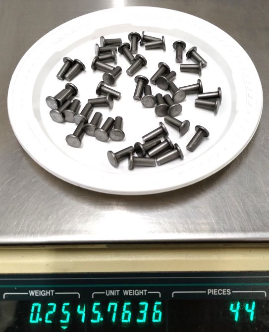 Rivets Solid Mild Steel Flat Head 3/16" dia. x 1/2" long (1/4 lb.)