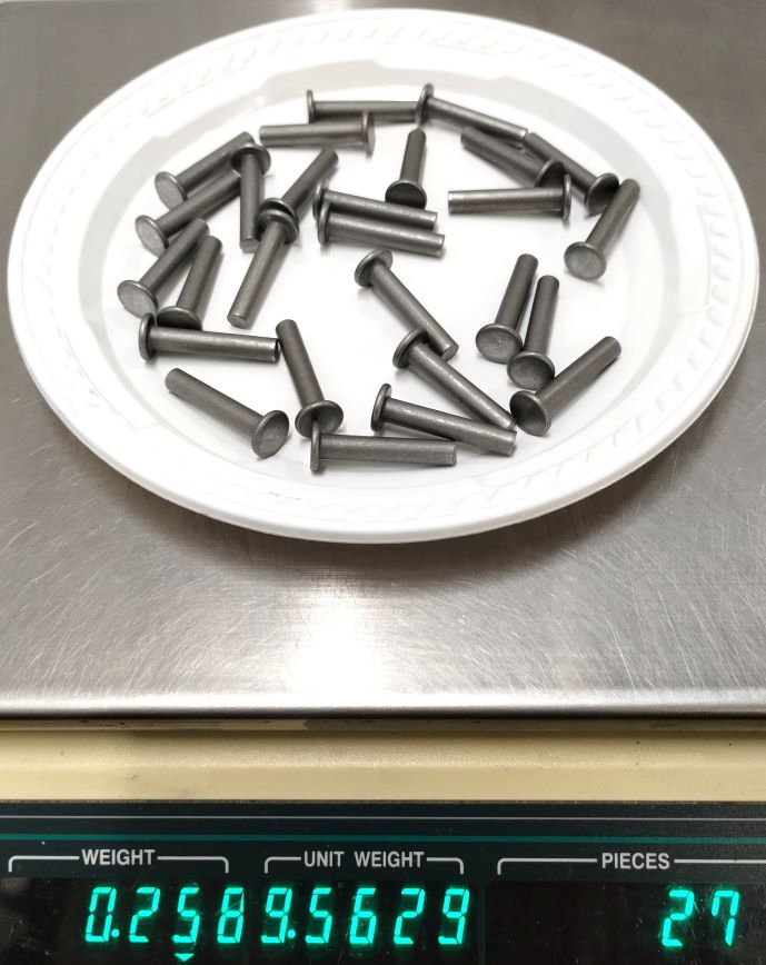 Rivets Solid Mild Steel Flat Head 3/16" dia. x 1" long (1/4 lb.)