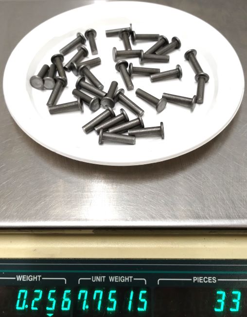 Rivets Solid Mild Steel Flat Head 3/16" dia. x 3/4" long (1/4 lb.)