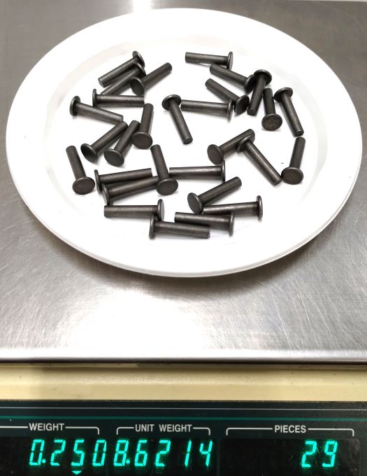 Rivets Solid Mild Steel Flat Head 3/16" dia. x 7/8" long (1/4 lb.)