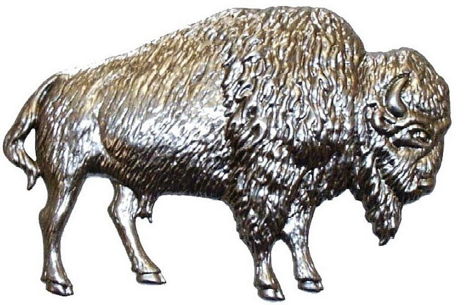 Metal Stamping Pressed Stamped Steel Bison Buffalo .020" Thickness A10 approx. size 5 1/4"w x 3 5/16"h.
