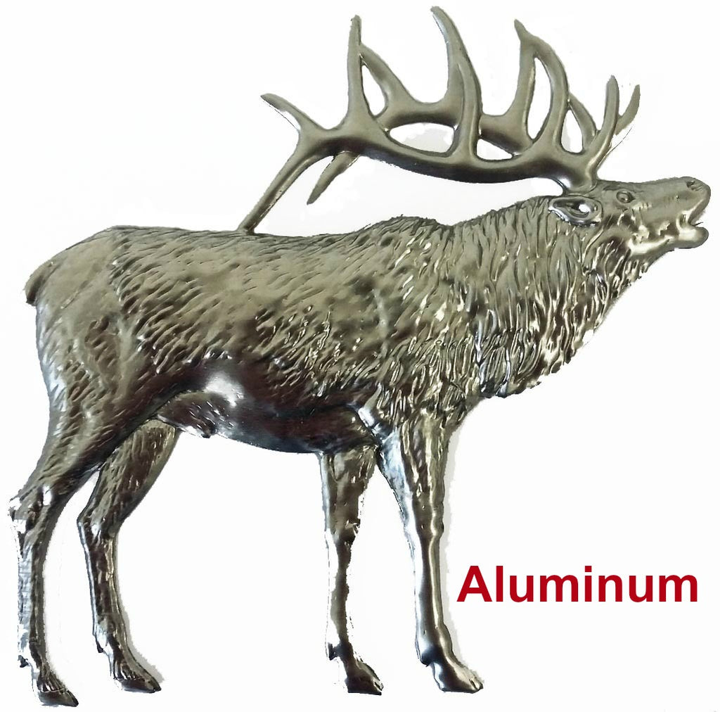 Solid Aluminum Stamping Pressed Stamped Elk .020" Thickness A12 approx. size 6"w x 5 1/2"h.