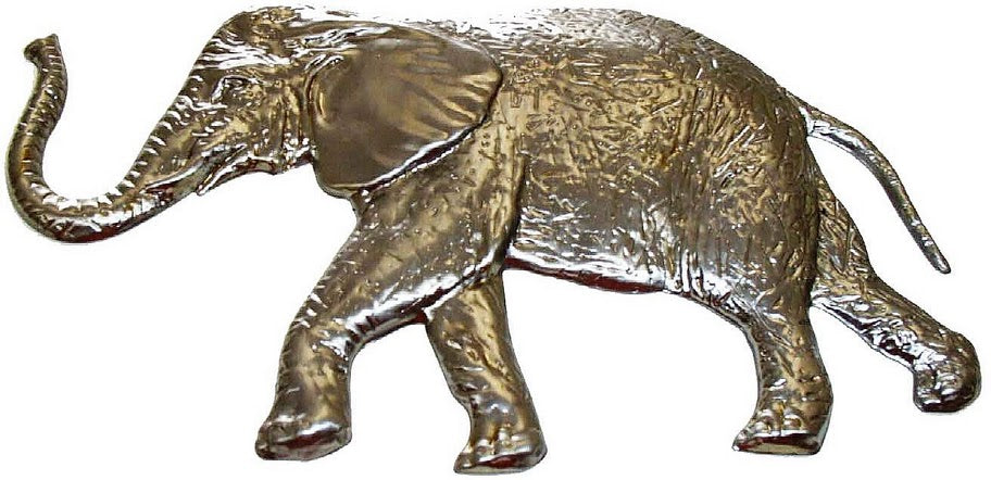 Metal Stamping Pressed Stamped Steel Elephant African Bush Forest Asian .020" Thickness A1 approx. size 8 1/2"w x 4 3/4"h.