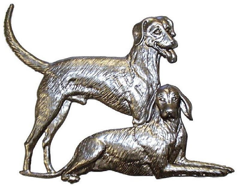 Metal Stamping Pressed Stamped Steel Dog Pointer Hunting Dogs .020" Thickness A23 approx. size 6 1/4"w x 5 1/2"h