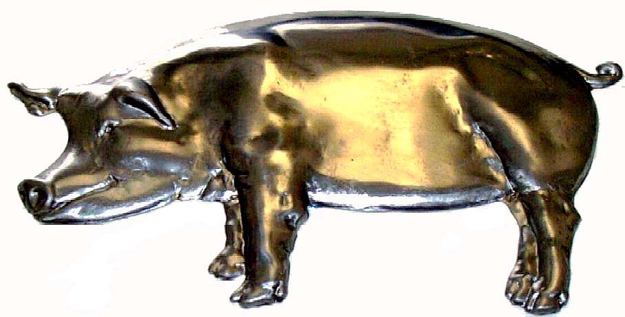 Metal Stamping Pressed Stamped Steel Pig Swine Hog .020" Thickness A26 approx. size 6 1/2"w x 3 3/4"h 