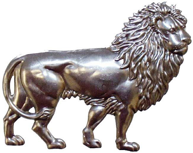 Metal Stamping Pressed Stamped Steel Lion .020" Thickness A2 approx. size 4 3/4"w x 4"h