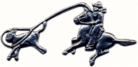 Metal Stamping Pressed Stamped Steel Small Rodeo Cowboy Rider .020" Thickness A44 approx. size 2 3/8"w x 1 1/8"h (ideal size for scrapbooking)