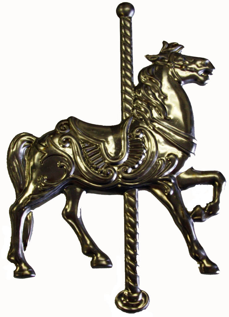 Metal Stamping Pressed Stamped Steel Carousel Horse Pole .020" Thickness A50 approx. size 4 1/2"w x 6 1/4"h 