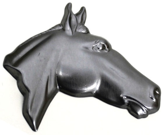 Metal Stamping Pressed Stamped Steel Horse Head .020" Thickness A51 approx. size 2 1/4"w x 1 15/16"h.     (ideal size for scrapbooking)