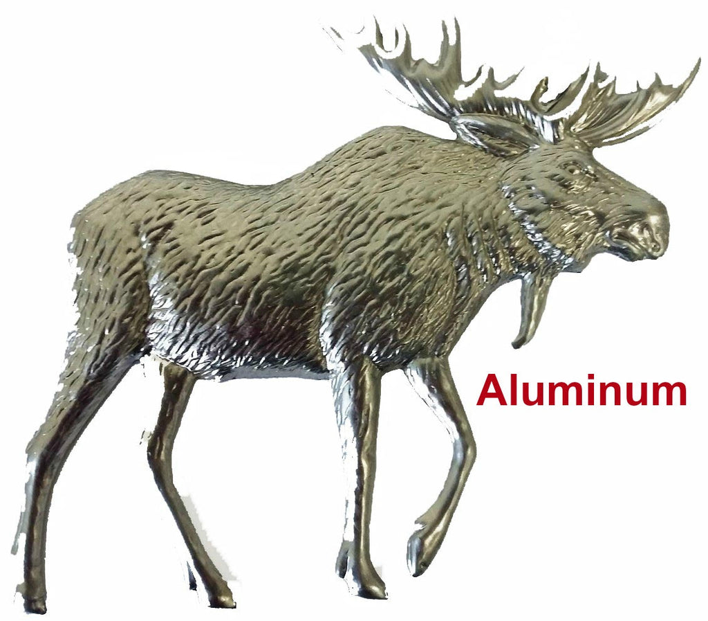 Solid Aluminum Stamping Pressed Stamped Moose .020" Thickness A7 approx. size 4 1/4"w x 4 3/4"h.