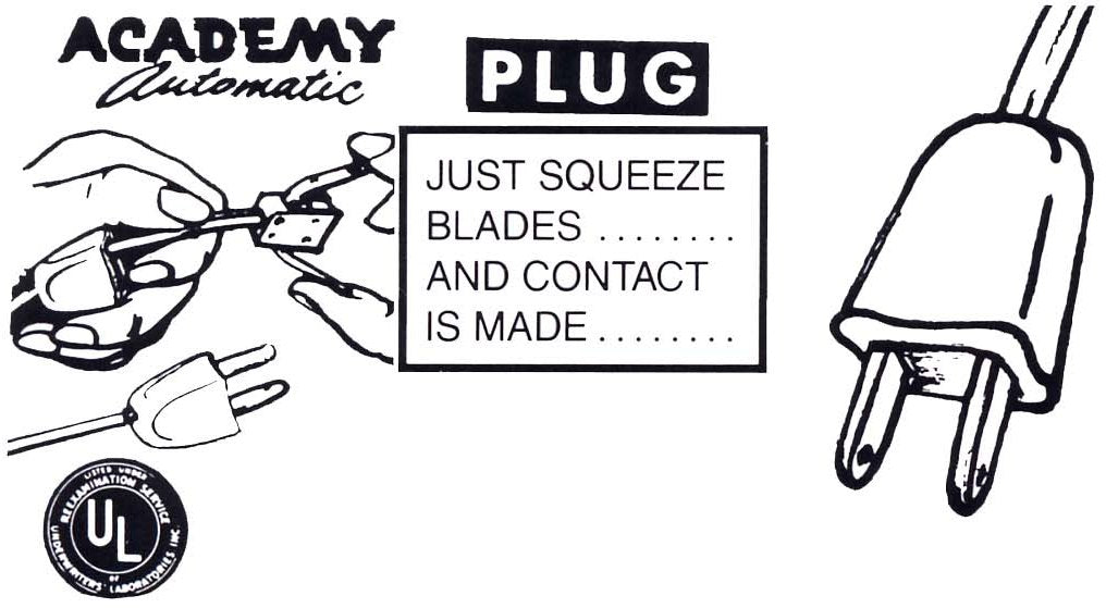 Academy Automatic Plug, just squeeze blades and contact is made