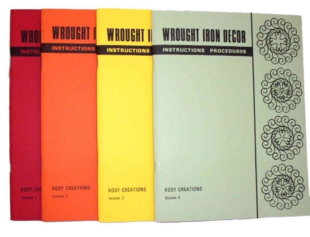 Kosy Creations Instructions Procedures set of 4 books. Red book volume 1, Orange book volume 2, Yellow book volume 3, and Green book volume 4.