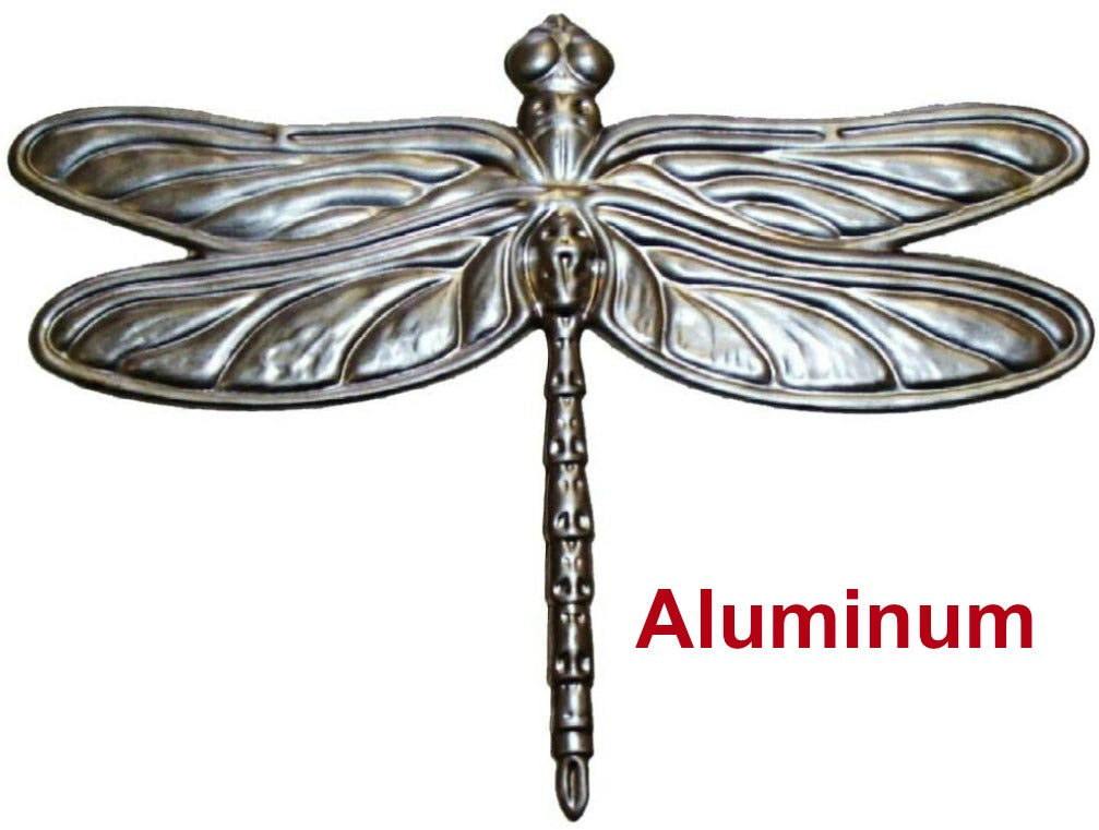 Solid Aluminum Stamping Pressed Stamped Steel Large Dragonfly Insect .020" Thickness B12 approx. size 5 3/4"w x 4 3/8"h.