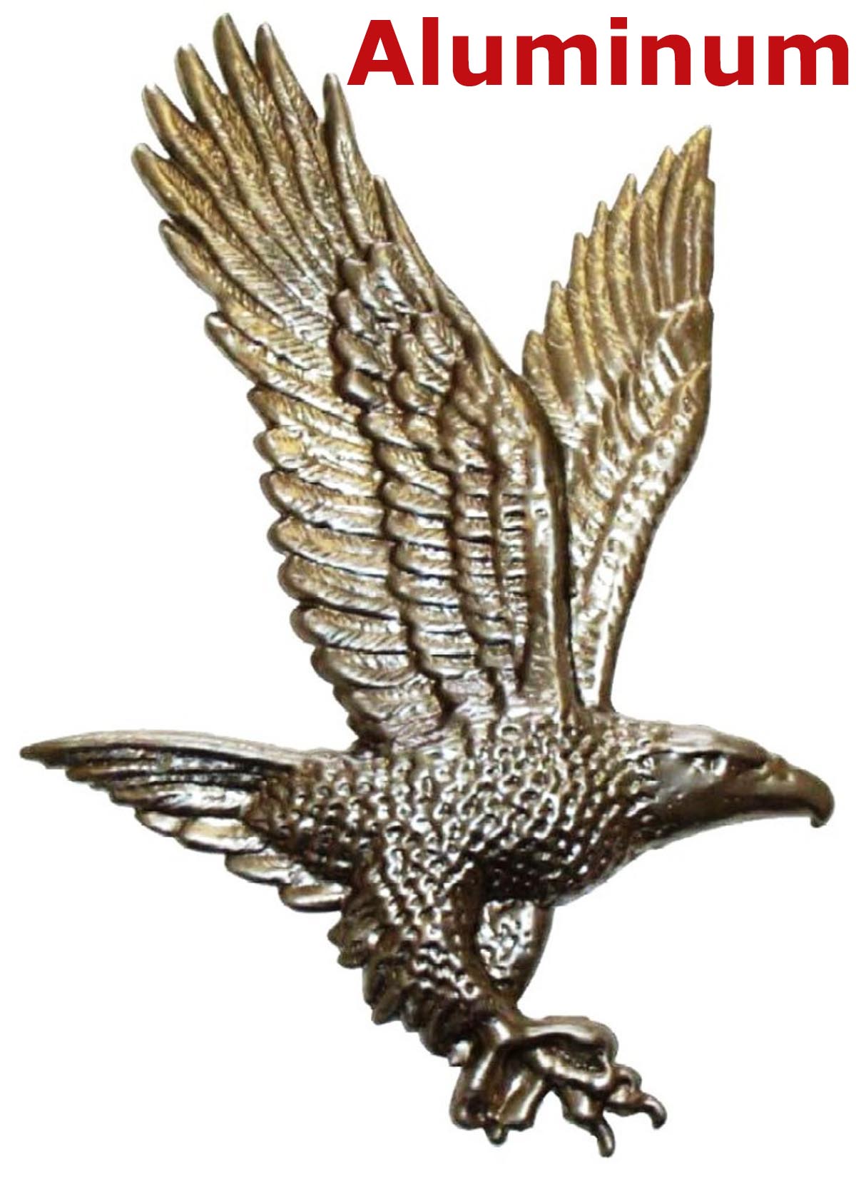 Solid Aluminum Stamping Pressed Stamped Eagle Bird .020" Thickness B1 approx. size 4 1/4"w x 6"h.