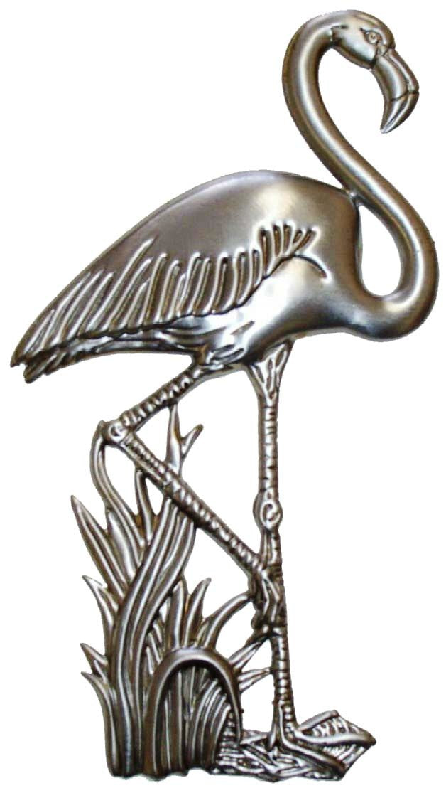 Metal Stamping Pressed Stamped Steel Flamingo Bird .020" Thickness B23 approx. size 3 1/8"w x 5 3/4"h.