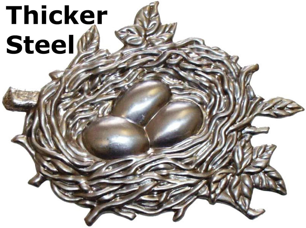 Metal Stamping Pressed Stamped Steel Birdnest Eggs .032" Thickness B26 approx. size 4 9/16"w x 3 1/2"h.