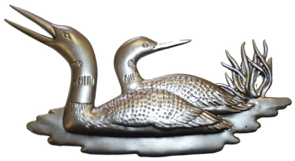 Metal Stamping Pressed Stamped Steel Pair of Loons Bird .020" Thickness B29  approx. size 6 3/4"w x 3 5/8"h.