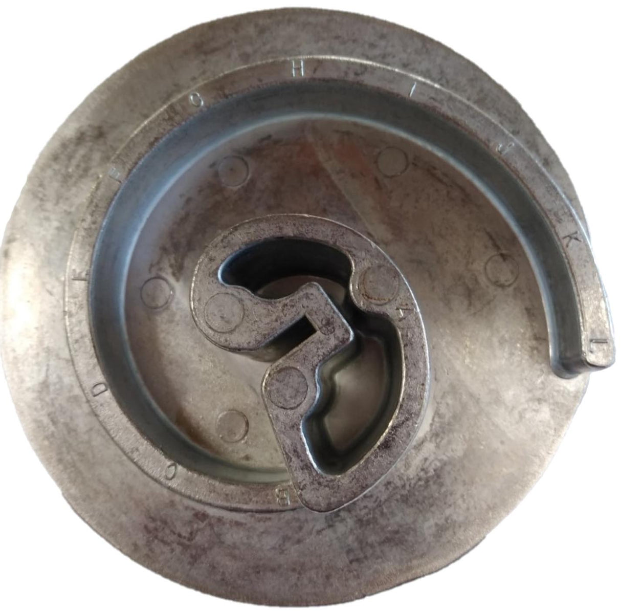 Top view of BJ5 Scroll Bender showing placement stop letters A-L on top