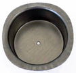 Metal Stamping Pressed Stamped Steel Candle Holder Tea Light Large .032" C2 approx. size 2"w (measuring inside top), 2 1/2" (measuring across outside top lip), while the bottom and sides are round - top is not perfectly round which gives tea light holder added design, 2" (inside bottom), inside walls go straight up 15/16" and then curls out, overall 1" high
