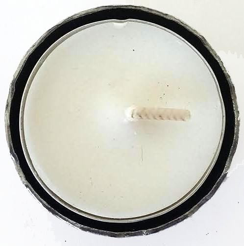 Top View Metal Stamping Pressed Stamped Steel Candle Holder Tea Light Bottle Cap Design .032" C3 showing candle