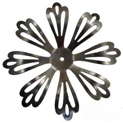 Metal Stamping Pressed Stamped Steel Flower Pierced 8 Petal .020" Thickness F100  approx. size 2 15/16" diameter