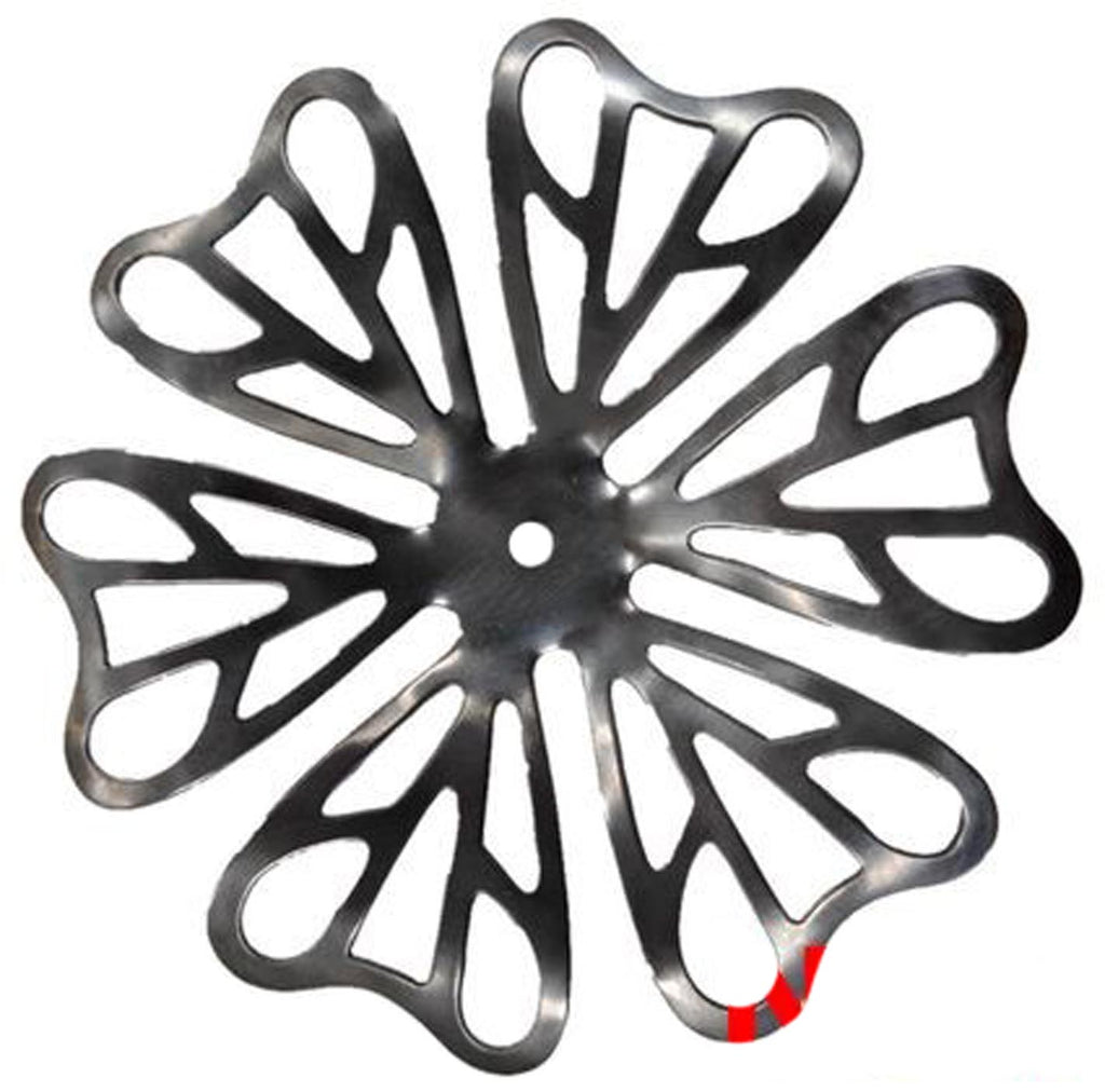 Metal Stamping Pressed Stamped Steel Flower Pierced 6 Petals .020" Thickness F101  approx. size 2 1/2" diameter