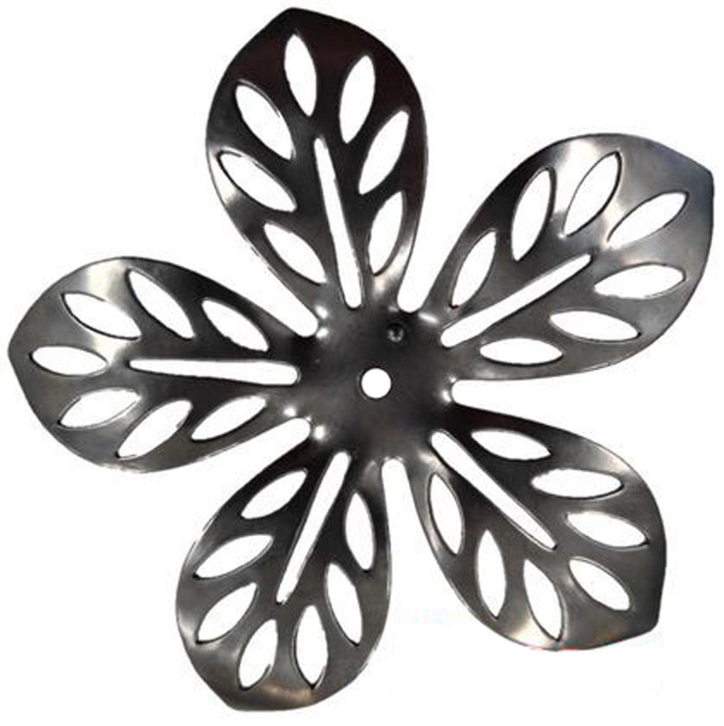 Metal Stamping Pressed Stamped Steel Flower Pierced 5 Petals .020" Thickness F103  approx. size 2 3/8" diameter