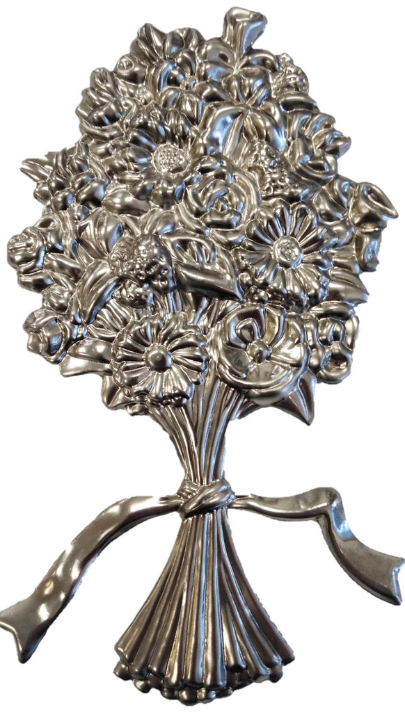 Metal Stamping Pressed Stamped Steel Flower Bouquet Ribbon Stems .020" Thickness F20  approx. size 4 1/8"w x 6 1/4"h