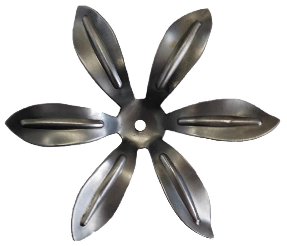 Metal Stamping Pressed Stamped Steel Flower 6 Petals .020" Thickness F41  approx. size 2 3/16" diameter x 1/2"h