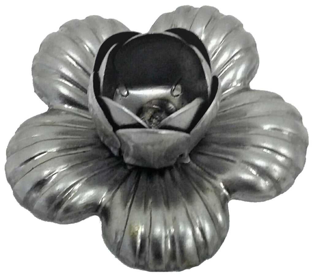 Metal Stamping Pressed Stamped Steel Flower Blooming .020" Thickness F45  approx. size 1 5/8"w x 5/8"h