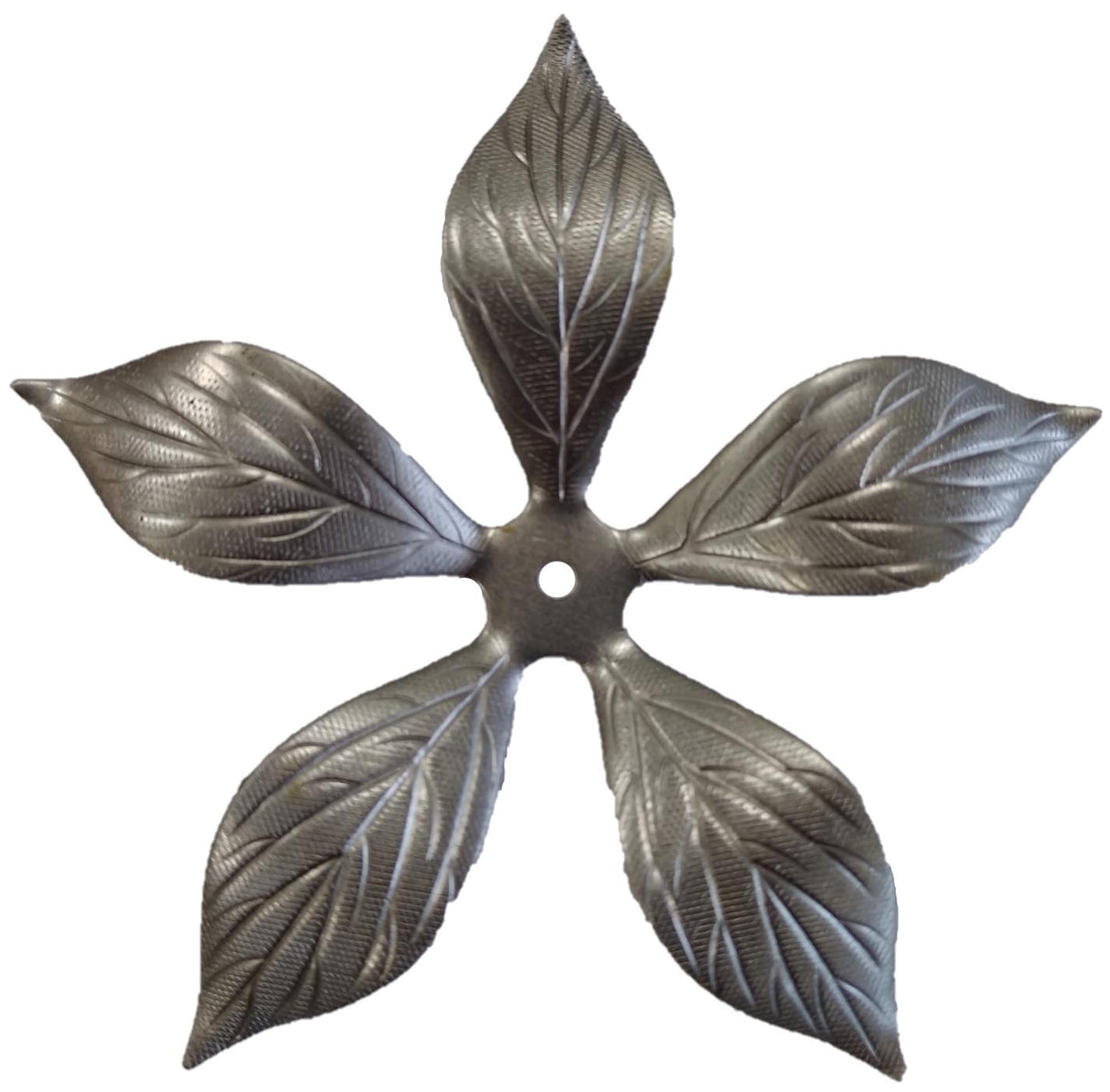 Metal Stamping Pressed Stamped Steel Flower Veined 5 Petals .020" Thickness F65 approx. size 2 3/4" diameter