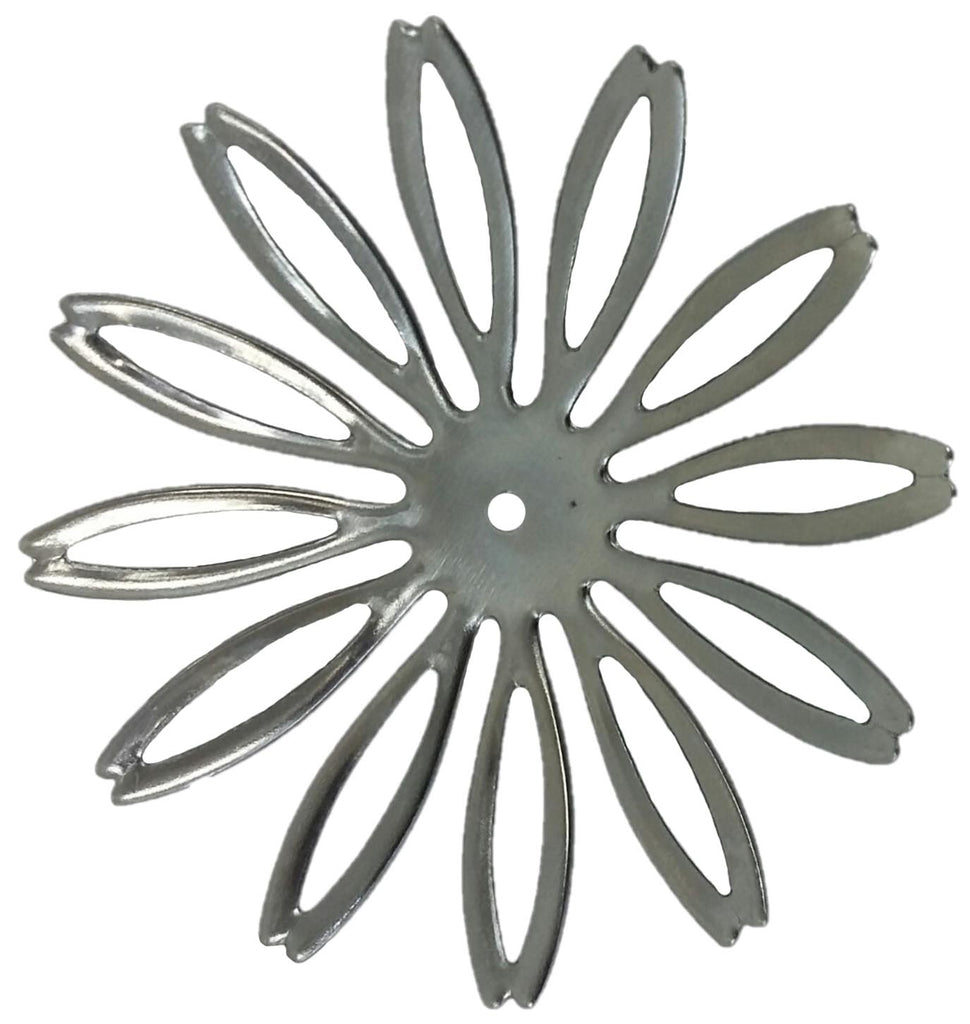 Metal Stamping Pressed Stamped Steel Flower Pierced 12 Petal .020" Thickness F91  approx. size 2 3/8" diameter