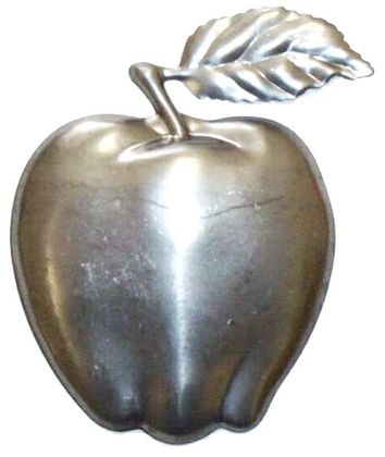 Metal Stamping Pressed Stamped Steel Apple Stem Leaf Fruit .020" FV10 approx. size 2 3/4"w x 3 1/4"h.