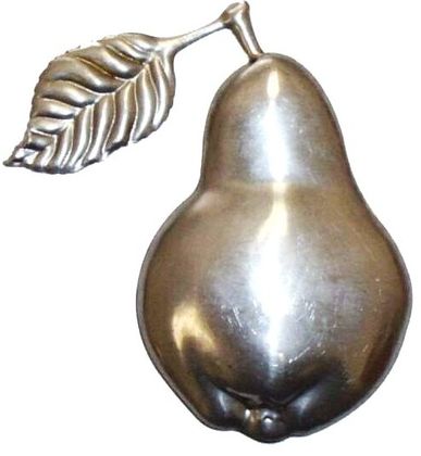Metal Stamping Pressed Stamped Steel Pear Stem Leaf Fruit .020" FV12 approx. size 3"w x 3 3/16"h.
