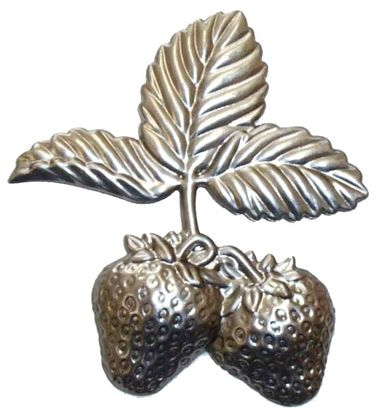 Metal Stamping Pressed Stamped Steel Strawberries Leaves Fruit .020" Thickness FV13 approx. size 3 1/4"w x 3 1/2"h.