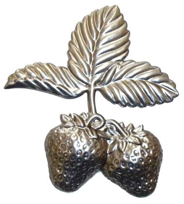 Metal Stamping Pressed Stamped Steel Strawberries Leaves Fruit .020" Thickness FV13  approx. size 3 1/4"w x 3 1/2"h. 