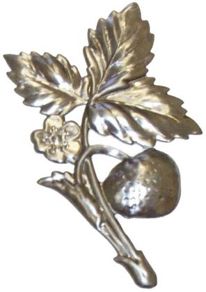Metal Stamping Pressed Stamped Steel Strawberry Leaves Fruit .020" Thickness FV16  approx. size 2 1/4"w x 3 1/4"h.