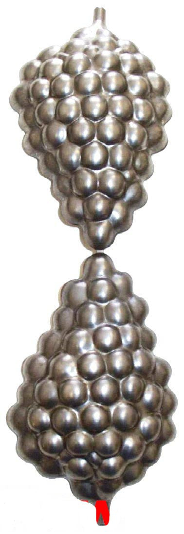 Metal Stamping Pressed Stamped Steel Grapes Foldable 3D .020" Thickness FV17  approx. size unfolded 7 3/16"w x 2 5/16"h, folded 3 13/16"w x 2 5/16"h