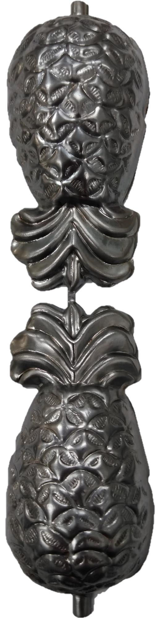 Metal Stamping Pressed Stamped Steel Pineapple Foldable Three Dimensional .020" Thickness FV20 approx. size unfolded 1 7/16"w x 6"h, folded together 1 7/16"w x 3"h