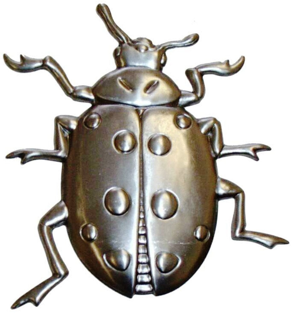 Metal Stamping Pressed Stamped Steel Lady Bug Insect .020" Thickness i80  approx. size 3 1/2"w x 4"h.