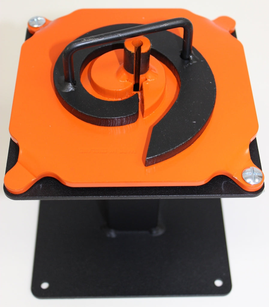 Top view showing the Metalcraft Scroll Bender MK2/2H Former mounted on mini pedestal.