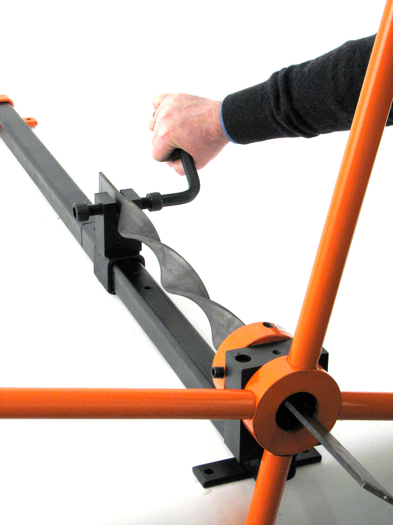 Metal is locked into place in the slide holder on the Metalcraft XL Pro Twister