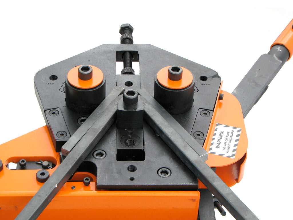 Tighter angle bends can be produced on the Metalcraft XL5+ Power Bender by using "cheater" bars