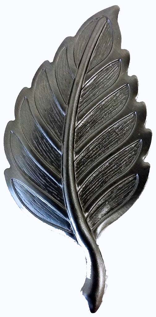 Metal Stamping Pressed Stamped Steel Leaf .020" Thickness L101  approx. size 1 3/8"w x 2 7/8"h.