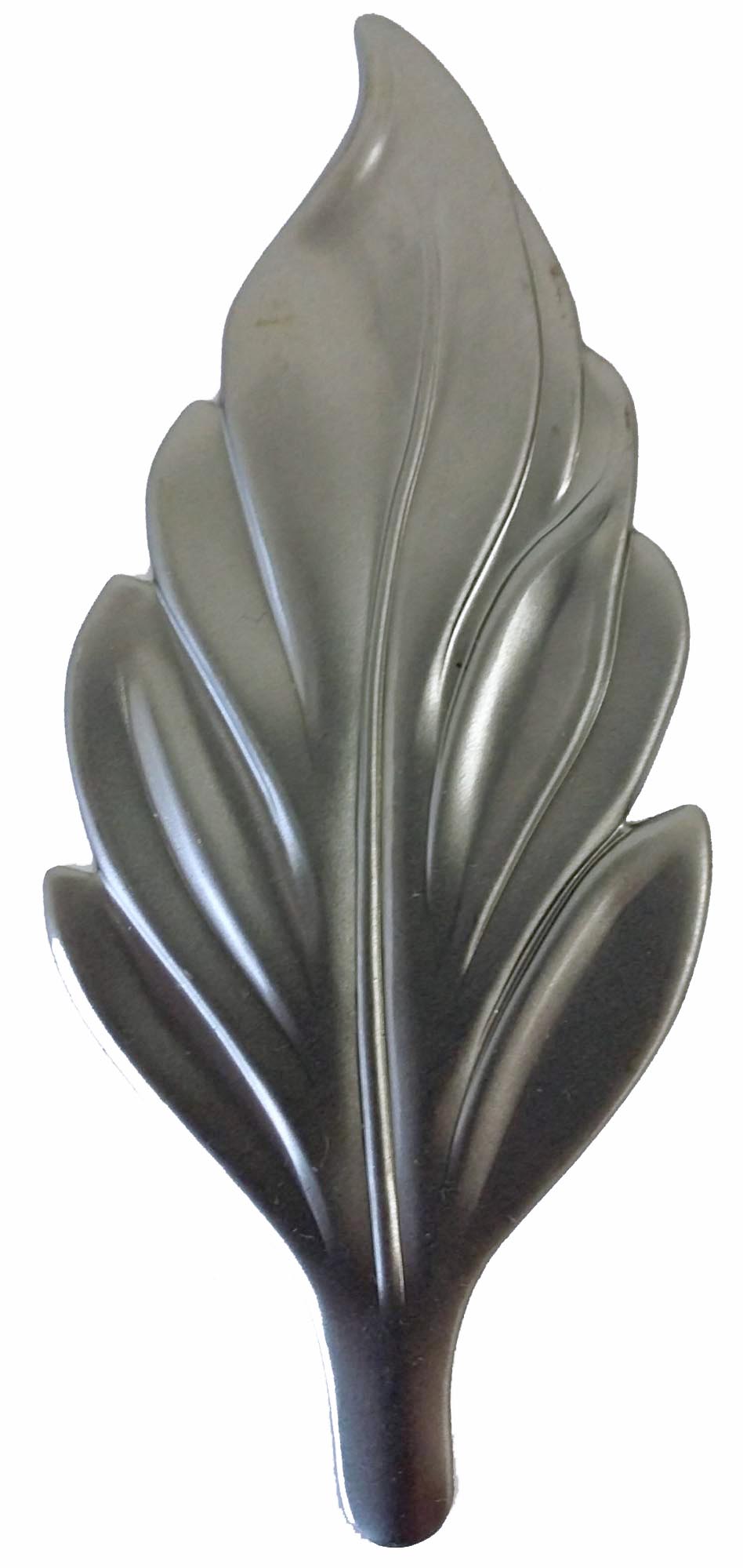 Metal Stamping Pressed Stamped Steel Leaf Flame .020" Thickness L102 approx. size 1 15/16"w x 4 7/16"h.